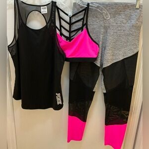 PINK Victoria's Secret Black and Pink Workout Set